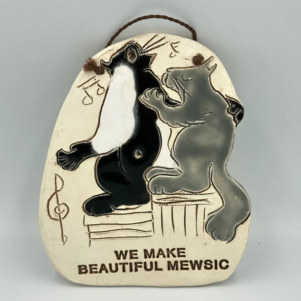 Vintage SMP 1993 Ceramic Cat Wall Plaque‎ 